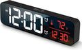 Hournor Digital Clock for Bedroom, Digital Wall Clock for Living Room Decor, Desk Table Clocks, Digital Clock Large Display, Bedroom Smart Alarm Clock for Office Red