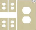 ENERLITES Screwless Duplex Wall Plates, Child Safe Receptacle Outlet Covers, Standard Size, 1-Gang 4.68"x 2.93", Unbreakable Polycarbonate Thermoplastic, UL Listed, SI8821-I-5PCS, Glossy, Ivory