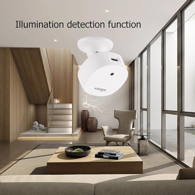 Presence Sensor, WenzhiIoT Smart Motion Sensor Zigbee 5.8 GHz Radar MmWave Presence Sensor Movement Body Motion Detection with illuminance Tuya Smart Life Home Assistant