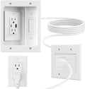 in Wall Cable Management Kit with Brush Wall Plate,AC Outlets & USB-A+USB-C Ports,9ft Cord,Hide Cords Recessed Wall Outlet for TV Cable Management,HDMI Cables and Home Theater Systems