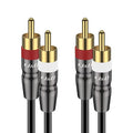 J&D RCA Cable, 2 RCA Male to Male Stereo Audio Cable, Gold-Plated Copper Shell, Heavy Duty, Compatible with Speaker, Amplifier, Subwoofer, 3 Feet