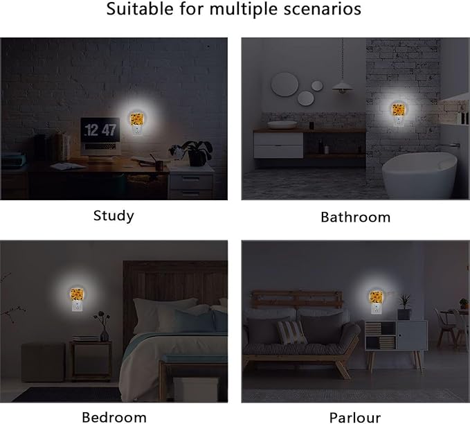 Pigsaly Led Night Light Cute Halloween Pumpkin Witch Hat Bat Skull Spider Web Candy Night Light Plug in Wall Lamp Smart Dusk to Dawn Sensor Nightlight Led Lamp Energy Saving Lights Gift for Kids Roo