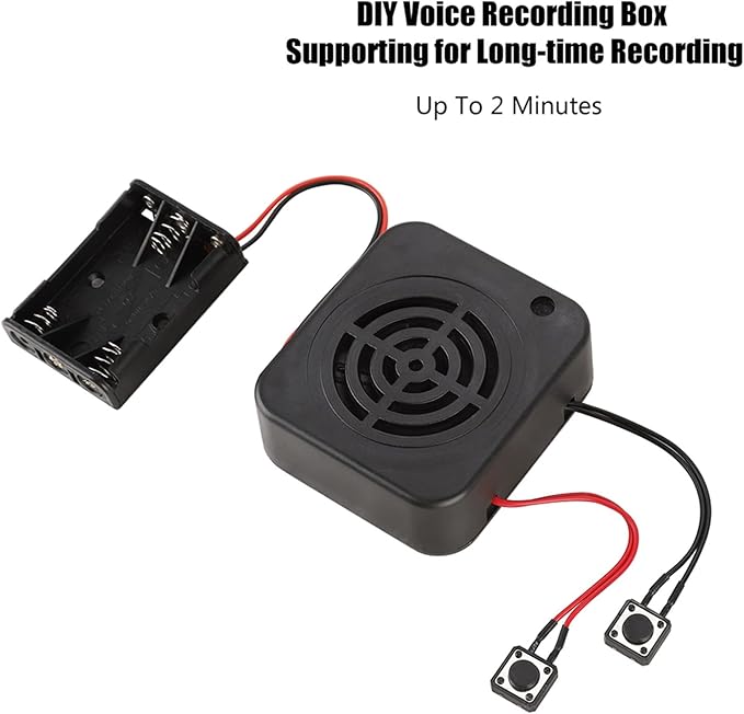 Voice Recording Box, 2/4 Minutes 3W DIY Voice Recording Box Playback Module Clear Sound DIY Recording Module for Stuffed Animals Gift Boxes Crafts (2 Minutes Recording