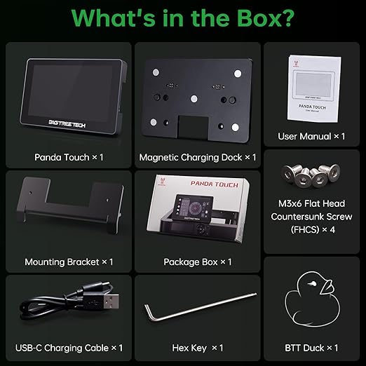 BIGTREETECH Panda Touch for Bambu-Lab P1S, P1P, X1C, X1E, A1, A1 Mini 3D Printers, Support Multi Printers and AMS Management Upgrade Wireless Touch Screen