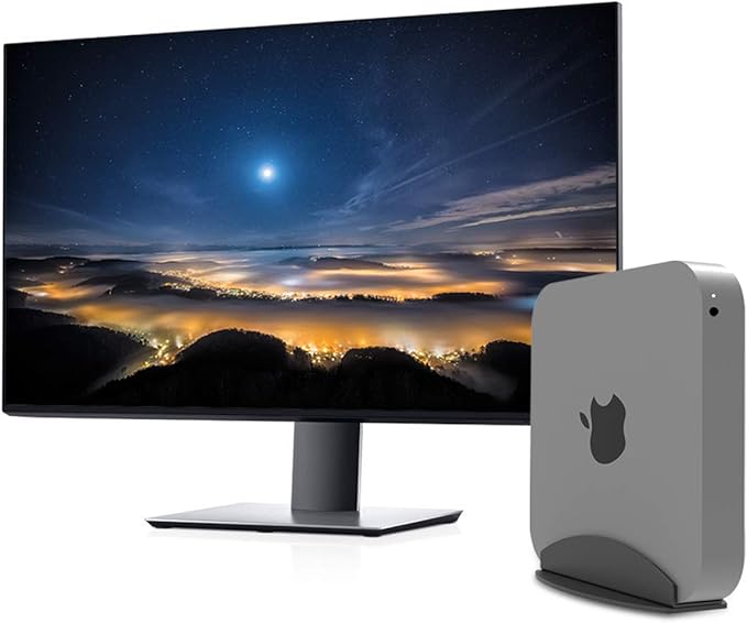 Bylitco Desktop Stand for Mac Mini 2010-2023,M1/M2,Vertical Holder,Perfect for Desk Organization and Heat Dissipation，Soft Cushioned Protection, Space-Saving Design- Black
