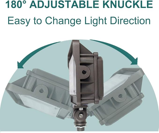 kadision LED Flood Light Outdoor with Dusk to Dawn Photocell, 50W 6500LM IP65 Waterproof Adjustable Knuckle Mount LED Flood Lights 5000K 100-277V ETL Listed