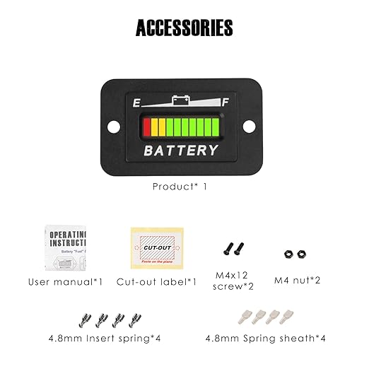 Taikemeti 48V LED Battery Level Indicator, Monitoring The Residual Power of The Equipment, Suitable for Lead-Acid Battery-Driven Rv, Forklift, Golf Cart, Leaf Cutter, Etc. (48V)