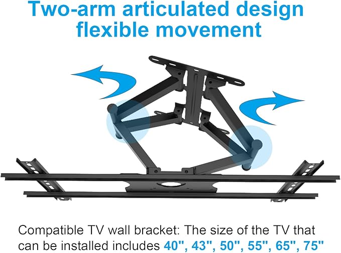 SYLVOX Full Motion Outdoor TV Wall Mount, Fits for TV Size from 40 Inch to 75 Inch, Flexible 6 Articulating Dual Arms, Wall Mount Bracket, Maximum VESA 600 x 400 mm