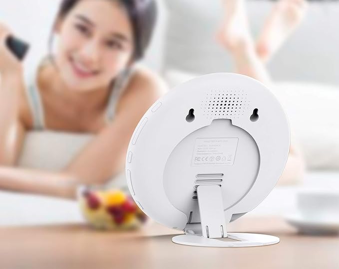 JUXLamp Light Therapy Alarm Clock Wake up Light 10000 lux Sunrise lamp Bright Light Alarm Clock APP Control Built in Lithium Battery Portable for Travel