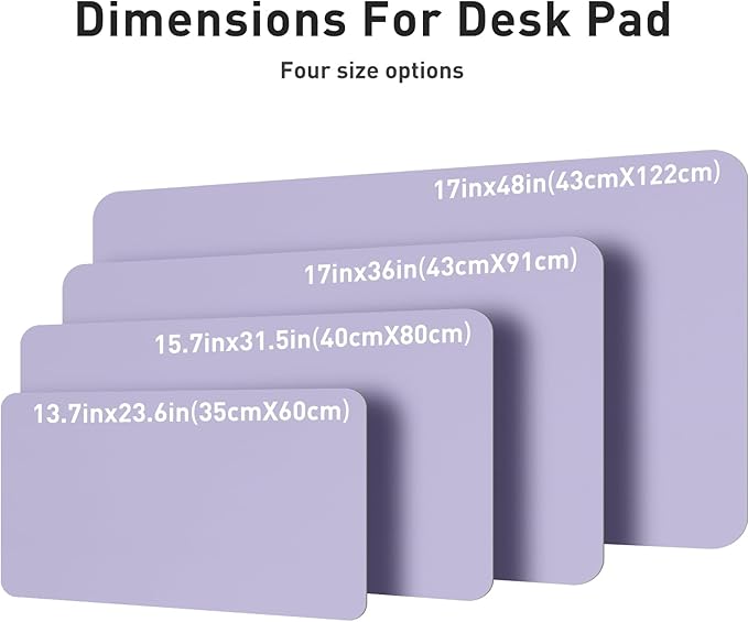 Aothia Leather Desk Pad Protector, Mouse Pad, Office Desk Mat, Non-Slip PU Leather Desk Blotter, Laptop Desk Pad, Waterproof Desk Writing Pad for Office and Home (31.5" x 15.7", Lavender)