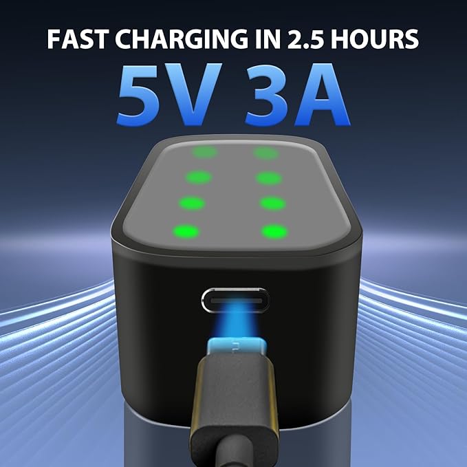 Tanatare 8 Pack Rechargeable Lithium ion AA Batteries with 2.5H Fast Charger, 3000mWh 1.5V Constant Output Rechargeable Double A Batteries Recharge up to 2000x Times, Low Self Discharge