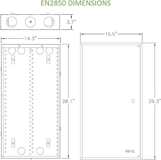 On-Q 28" Structured Media Enclosure with Hinged Cover Lock, 20 Gauge CRS, Flush or Surface Mount