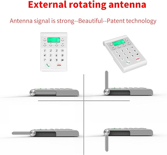 Eujgoov 1000m Distance Wireless Intercom Phone Hands Intercom System Intelligent Networking for Home, Business Office, Classroom, Telephone Audio (White)