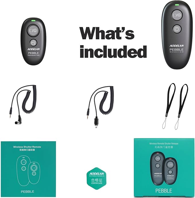 AODELAN Wireless Shutter Release Remote Control for Nikon D750, D5300, D5600, D7200, D7500, Z6, Z7, Z9, D800, D850, Coolpix P1000