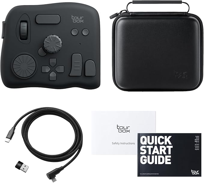 TourBox NEO - Customizable Editing Controller, Video Photo Color Grading Speed Editor, Mac/PC Intuitive Control Productivity for Adobe, Davinci and More, Programmable Keyboard Set with Cable and Bag