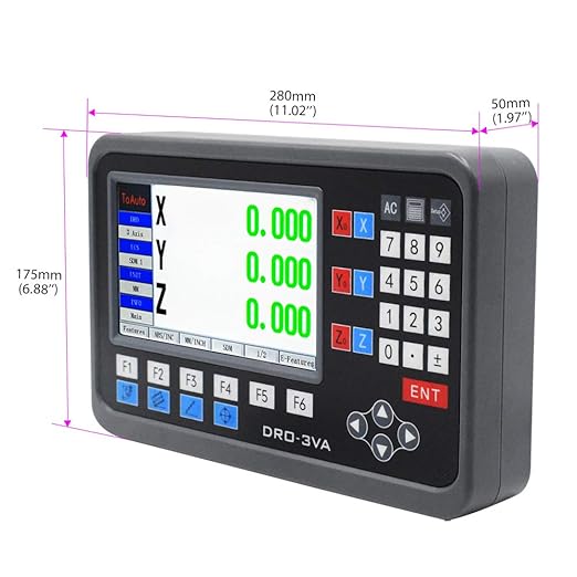 TOAUTO Digital Readout 2 Axis 3 Axis DRO Display Linear Scale 100~1000mm Precision 5um for Bridgeport/Knee Milling Lathe EDM Mill Machine (3 Axis DRO-LCD)