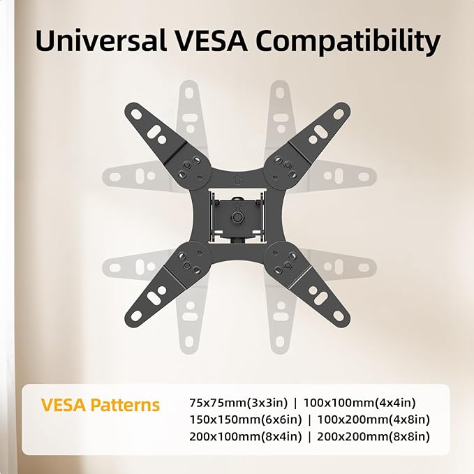 IWORKBOARD 32+ 40 inch Full Motion TV Wall Mount for 13-43" TVs & Monitor, 360° Rotating Small TV Mount Bracket, Articulating Swivel Tilting Extension, Max VESA 200x200mm, Single Studs, 55 lbs