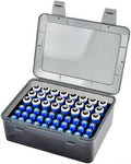 OEAYA Battery Organizer, Portable Battery Box with Buffer Sponge, Heavy-duty Plastic Storage Case for 54 Batteries AA AAA,(Batteries are Not Included) (Dark Gray)