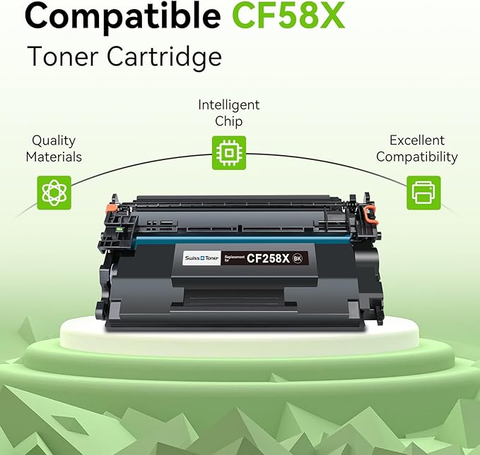 CF258X 58X Toner Cartridges Black High Yield with Chip Compatible Replacement for HP 58A 58X CF258A CF258X for LaserJet MFP M428fdw M428fdn M428dw M404 M428 Pro M404n M404dn M404dw Printer(2 Pack)