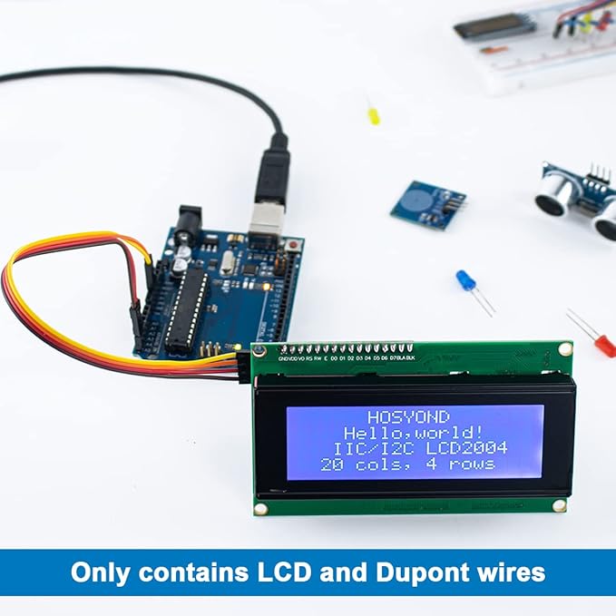 Hosyond 3pcs IIC I2C 2004 LCD Module 20x04 LCD Screen Module Display for Arduino Raspberry Pi
