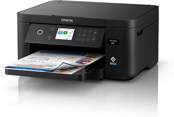 Epson Expression Home XP-5200 Wireless Color All-in-One Printer with Scan Copy, Automatic 2-Sided Printing, Borderless Photos, 150-Sheet Paper Tray and 2.4' Colorfull Display - Black