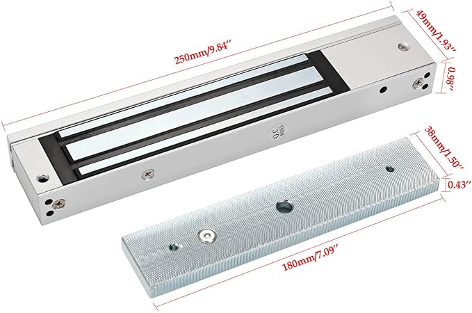 Electric Magnetic Lock with Z and L Bracket 280KG 600LBS Holding Force Electromagnet Lock 12V Fail Safe NC Mode Single Door for Access Control System