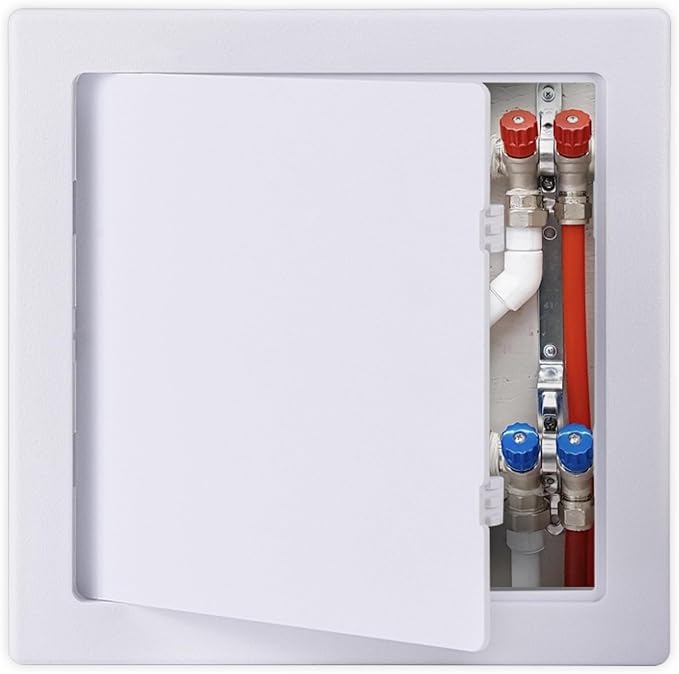 Suteck Plastic Access Panel for Drywall Ceiling 8 x 8 Inch Reinforced Plumbing Wall Access Doors Removable Hinged White