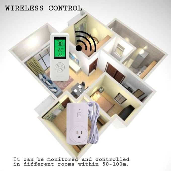 SENSTREE DIGITEN Wireless Temperature Controller, Remote Control Detect Temp, Digital Remote Thermostat, Plug-in Thermostat Outlet
