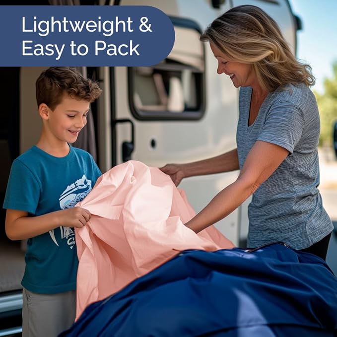 RV Short Queen Sheet Set 60 X 75 - 4 Piece RV Short Queen Bed Sheets - Soft, Breathable & Cooling - Designed for Bunks, Trailers & Campers - Fits 8” to 12" Mattress - Hotel Luxury Bedding - Baby Pink