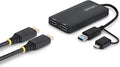 StarTech.com Dual Monitor Adapter for M1/M2/M3/M4 macOS Systems, Windows, ChromeOS. Thunderbolt, USB 3.0 or USB-C HDMI Splitter Extended Display, 4K30 Output 1 & 1080p Output 2, (107B-USB-HDMI-2)