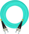 Jeirdus 5Meters 16ft ST to ST Duplex 50/125 10G OM3 Multi-Mode Fiber Optic Cable Jumper Optical Patch Cord ST-ST
