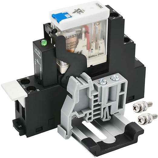 Power Relay 12V Miniature Electromagnetic Relay 8Amp DPDT 2-Pole with Indicator Light, Test Button and Socket Base UL Certification (8 Pin- 8A, DC 12V)