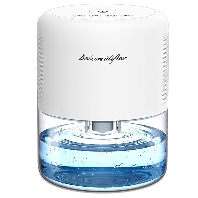 NeedDuck Dehumidifier for Home Small Quiet Dehumidifiers for 44OZ Water Tank Auto Defrost and Shutoff 10 Colors Light 4 Timer Options 3 Modes Portable Dehumidifiers for Bedroom Bathroom Closet RV