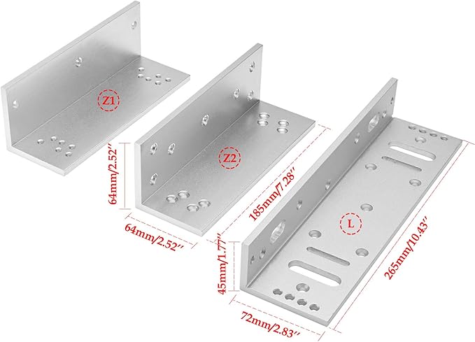 Electromagnetic Lock with Z and L Bracket 1200LBS 500KG Holding Force Electric Magnetic Door Lock 12V Fail Safe NC Mode for Access Control System
