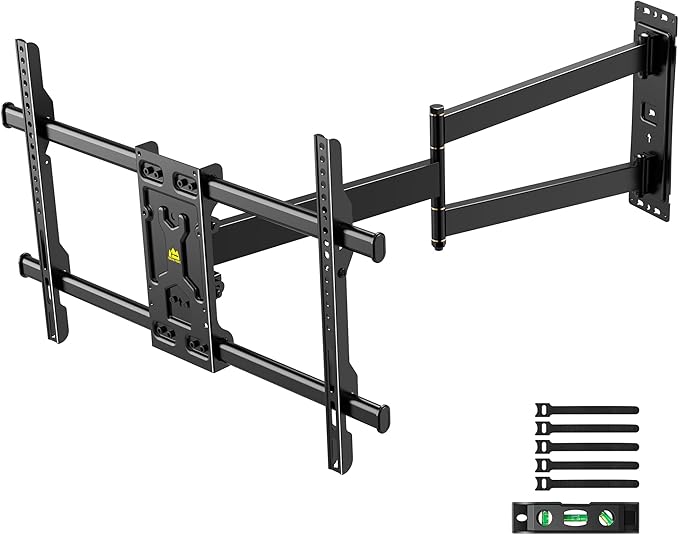 FORGING MOUNT Long Arm Corner TV Wall Mount for 32-75 inch TVs,Single Stud Full Motion Articulating TV Mount Bracket with 33” Extension, Swivel Tilt, Max VESA 600x400mm, Holds up to 100 lbs