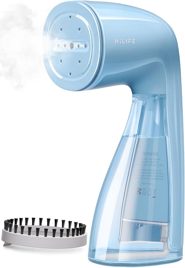HiLIFE Upgraded Steamer for Clothes, Handheld Portable Design, 1100W Powerful Steam, 300ml Larger Tank & No Leak Tech, 30S Fast Heat-up, Quick Wrinkle Remover, Compact Size for Travel, ONLY 120V-Blue
