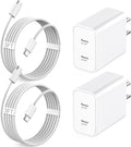 iPhone 17 Pro Max Fast Charger,2-Pack USB C 2in1 Dual PD Charging Block with USB C Woven Charger Cable for iPhone 17/17 Pro/Air/iPhone 16 Pro Max/16 Plus/16E/15 Pro Max/15 Plus,iPad Pro/Air/Mini