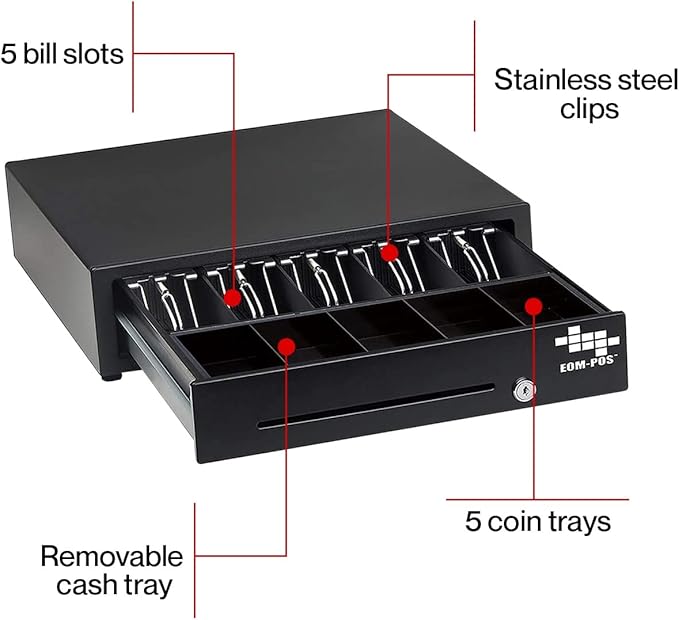 EOM-POS Hardware Bundle for Square - Cash Drawer and Thermal Receipt Printer,[Compatible with Square Stand and Square Register]