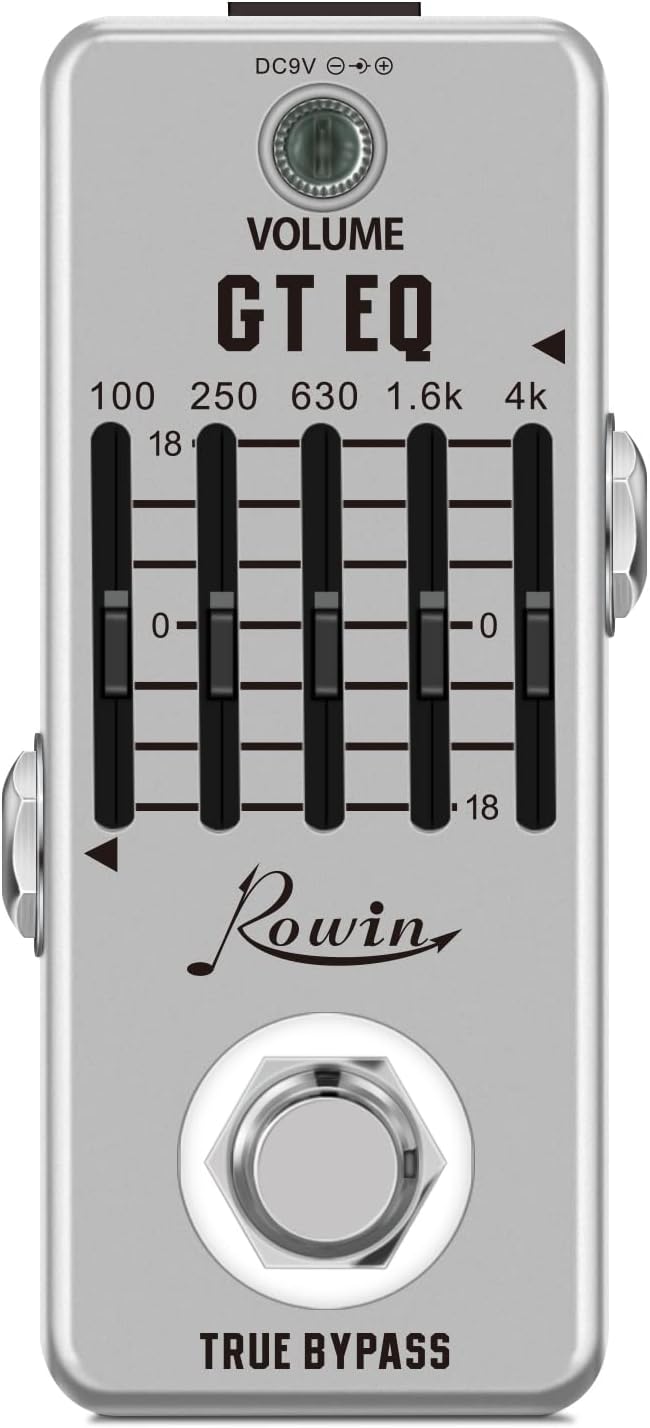 Rowin Guitar Equalize Effect Pedal EQ Add or Take Away Specific Bands Tune Parameters of Sound