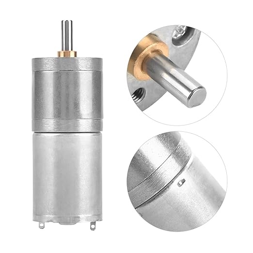 25mm DC 12V 25GA-370 Low Speed Metal Gear Motor for Electronic Locks Robots Electric Curtains Doors Mixers Monitoring Devices Pet Feeders DIY Projects