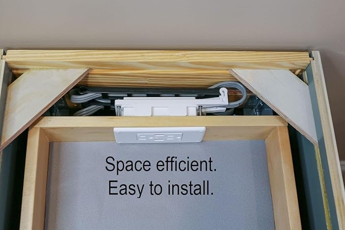 My Tidy Space Low Profile (2) PD30W USB-C (2) 15 Amp in Drawer Docking Station Outlet Plugs with Retractable arm