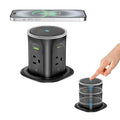 Motorized Pop Up Outlet,2 PD 45W USB C Charging Station, 3.15 in Hole Desktop Power Grommet Electrical Power Outlets Insert in 4AC 4 USB Ports 15W Wireless Charger for Kitchen Countertop