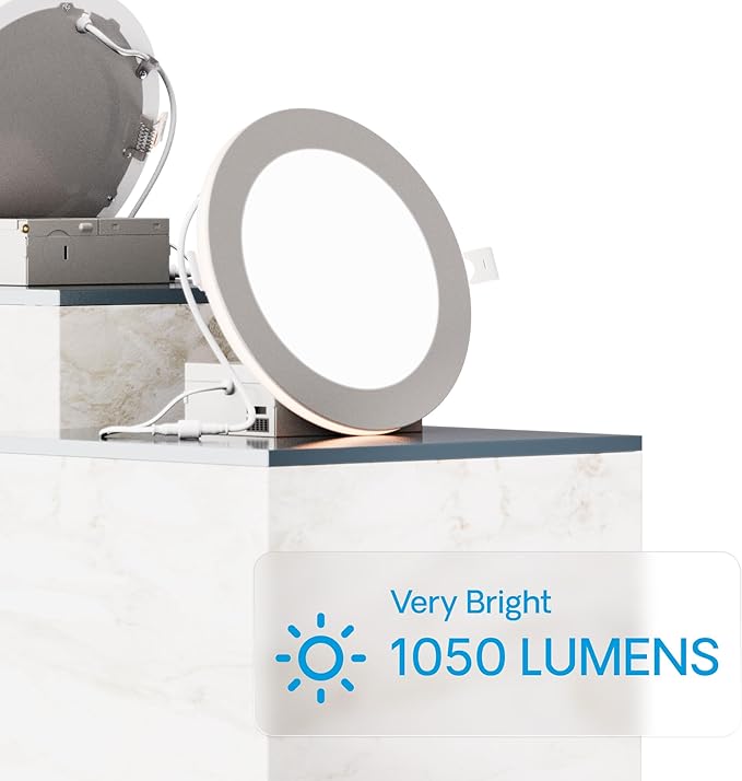 INFIBRITE 6 in Slim Recessed LED Downlight with Night Light 5CCT Selectable White New Construction 12 Watt 1050LM Triac Dimmable 6 Pack