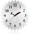 CIGERA 12 Inch Metal Wall Clock with Circular Saw Blade Dial, Handsaw and Hammer Pointer,Great Decor for Garage,Workshop and Man Cave