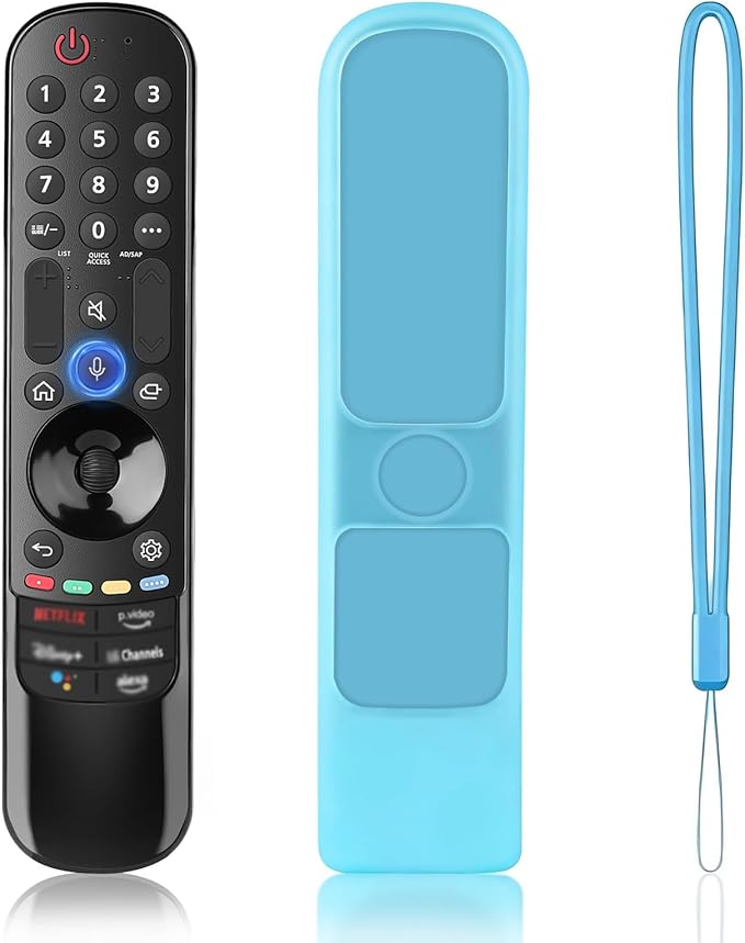 Replacement Voice Magic Remote for LG Smart TVs 2019–2024 with Glow-in-The-Dark Blue Protective Case, Compatible with AN-MR20GA/21GA/22GA/23GA/24GA Magic Remote with Pointer