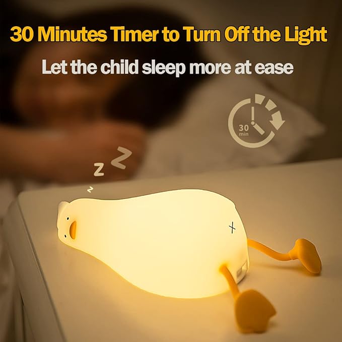 LEDHOLYT Night Light for Kids ,Cute Silicone Nursery Duck Lamp for Baby and Toddler,Fun Animals NightLight for Boys and Girls,Squishy Night Lamp for Bedroom,Kawaii Bedside Lamp for Kids Room