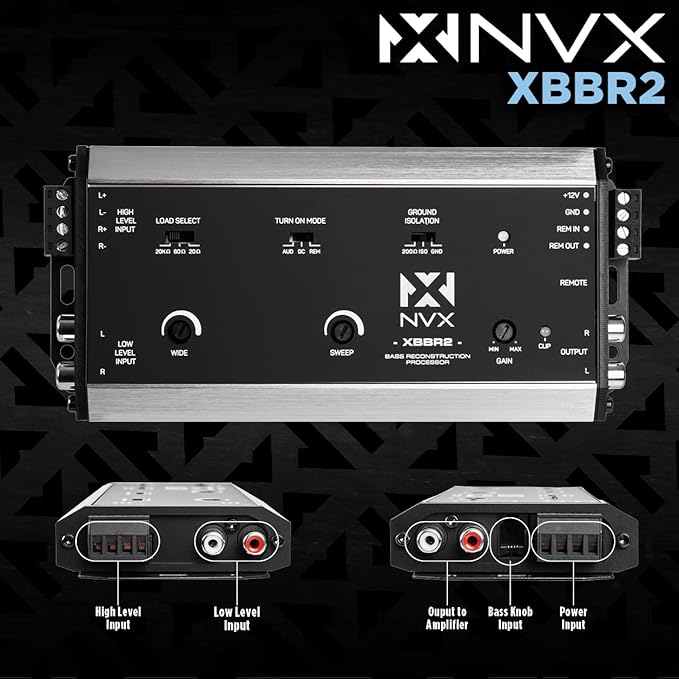 NVX XBBR2 X-Series 2-Channel Bass Restoration Processor and Line Output Converter with Impedance Matching and Remote Level Control