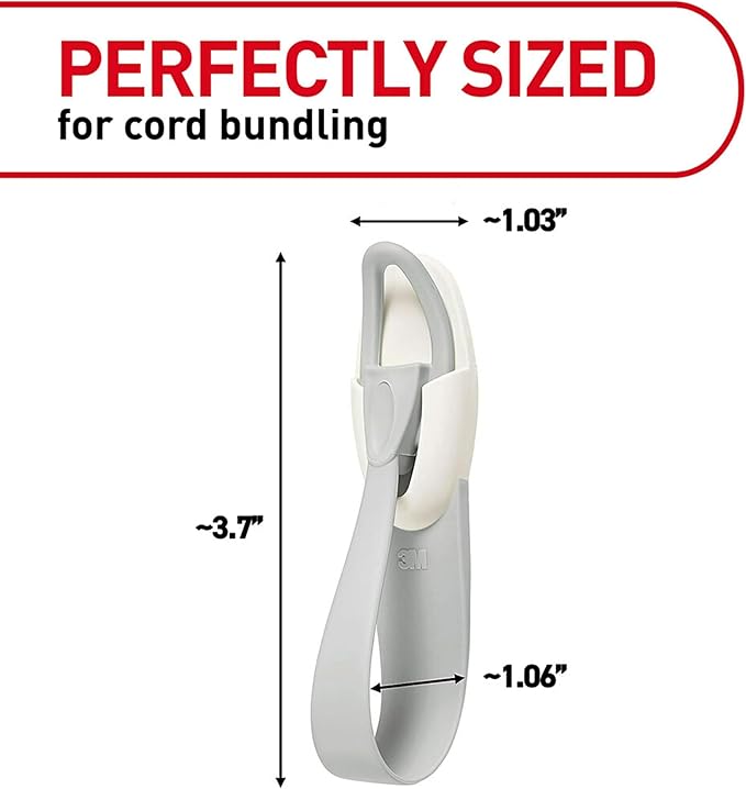 Command Cord Bundlers, Damage-Free Hanging Cord Organizer, No Tools Cord Bundler for Hanging Electrical Cables of Christmas Decorations, 6 Gray Cord Bundlers and 12 Command Strips | Cord Organizer, No Tools, Cord Bundler, 12