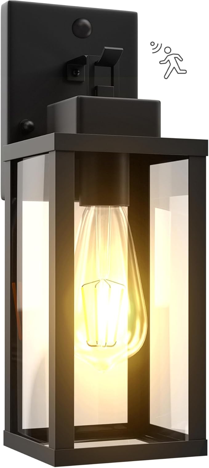 Kainozoic Motion Sensor Dawn to Dusk Outdoor Sensor Light Fixture Anti-Rust Exterior Wall Lighting Waterproof Outdoor Wall Lantern for Porch Patio Front Door Garage