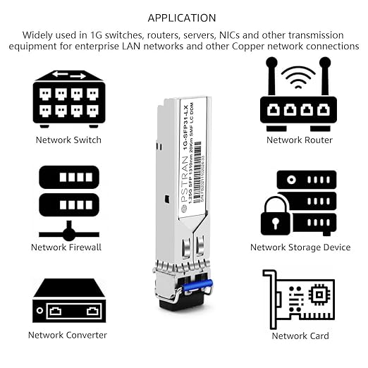 OPSTRAN 1000BASE-LX/LH SFP Optical Transceiver Module Compatible with TP-Link TL-SM311LS 1310nm 20km DOM Duplex LC SMF 4 Pack